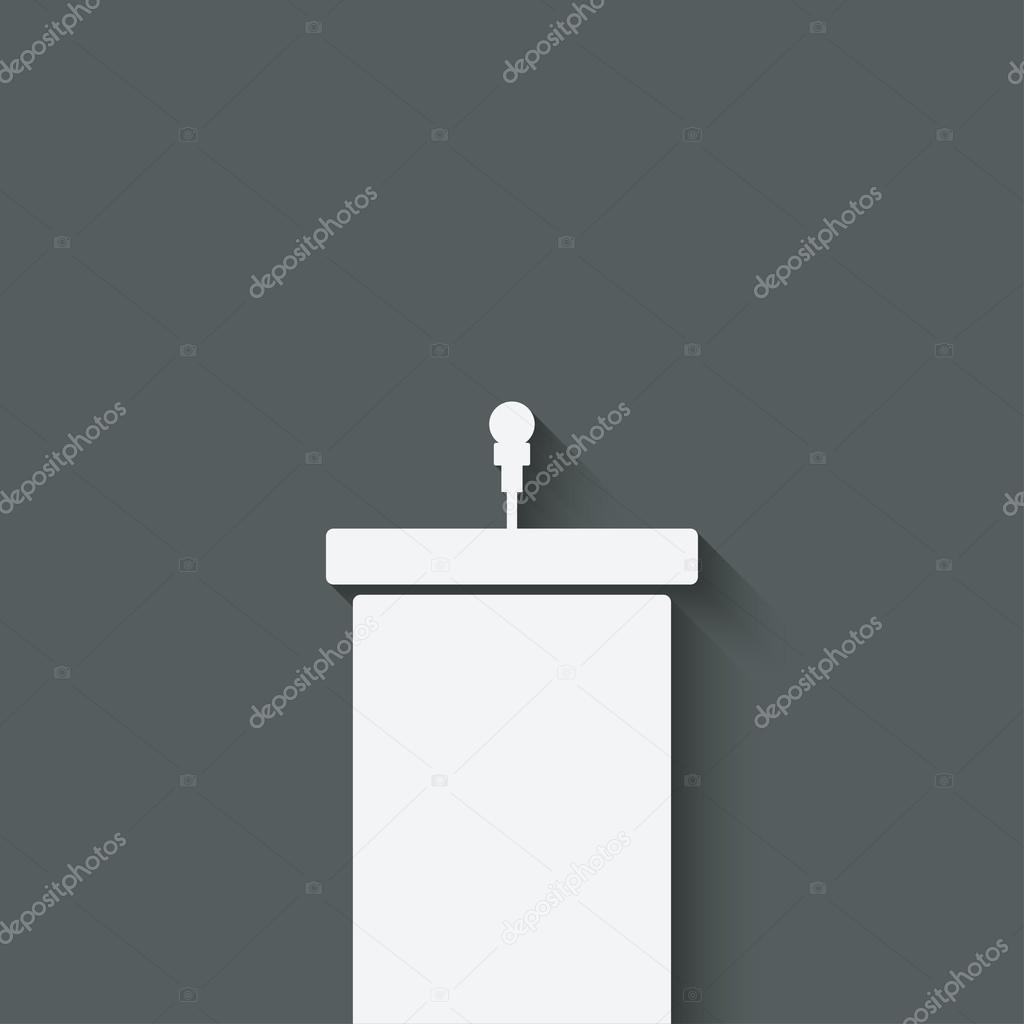 Podium with microphone - vector illustration. eps 10