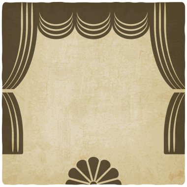 theater stage with curtains old background clipart