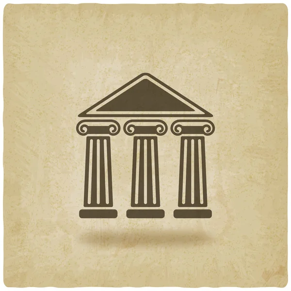 Bâtiment avec colonnes vieux fond — Image vectorielle