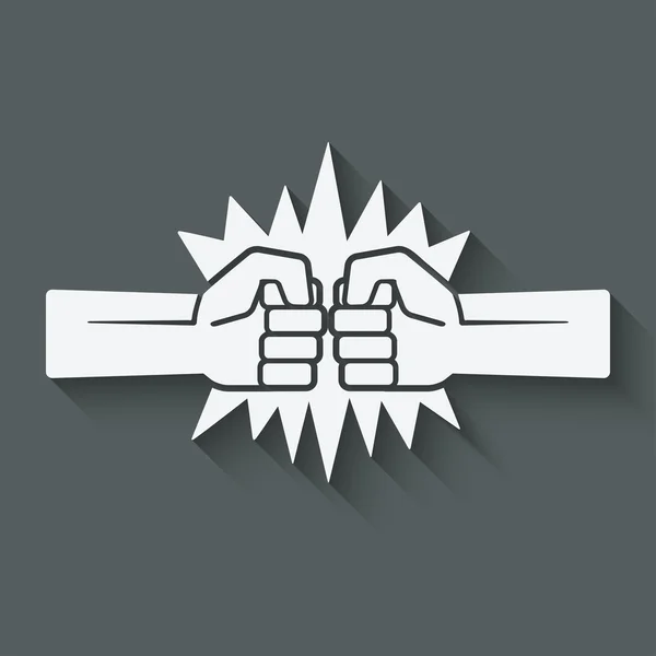 Punch öklét küzdelem szimbólum — Stock Vector