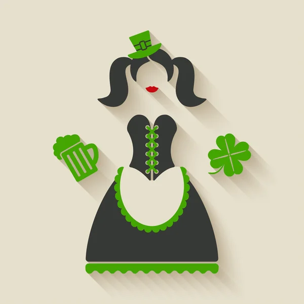 St. Patricks Day Girl — Stockvektor