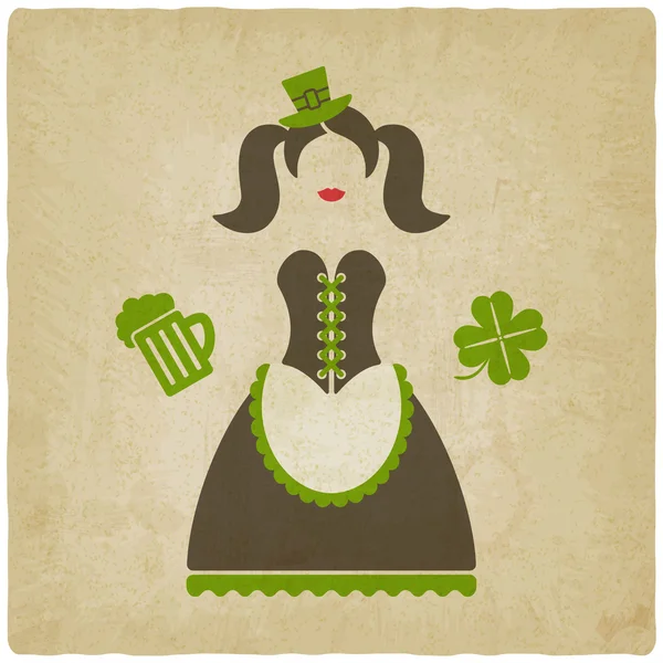 Menina do dia de St. patricks — Vetor de Stock