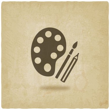 Fırça paleti kalem sanat sembol eski arka plan