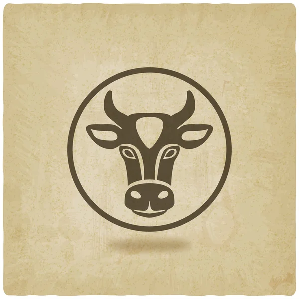 Cow head old background — Stock Vector