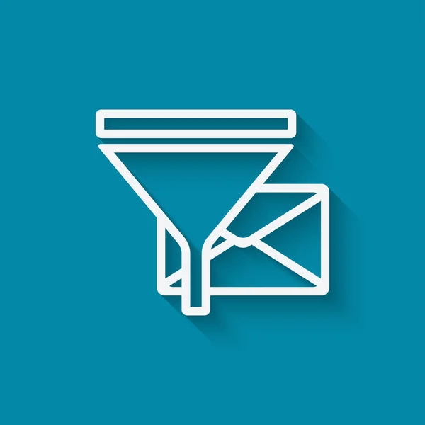 Símbolo de concepto de filtro spam — Vector de stock