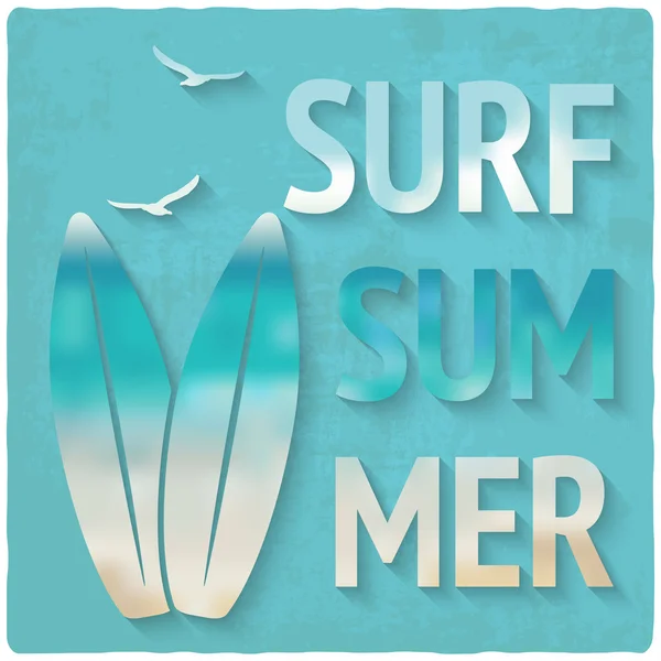 Surfing beach letní pozadí — Stockový vektor