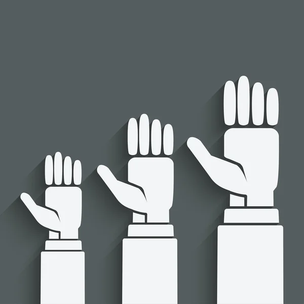 Concept mains en l'air — Image vectorielle