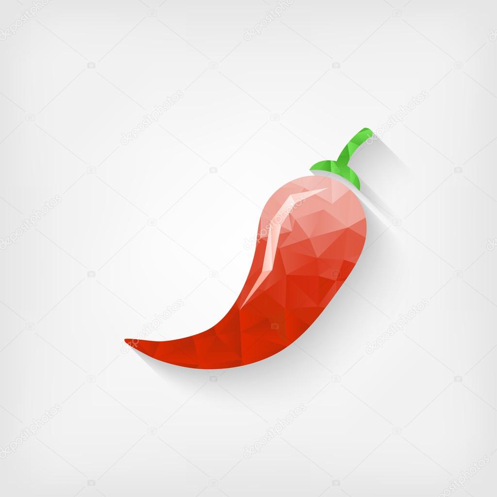 Polygonal chili pepper - vector illustration. eps 10
