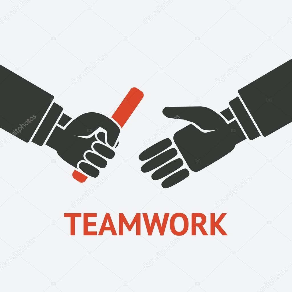 Relay teamwork concept symbol - vector illustration. eps 8