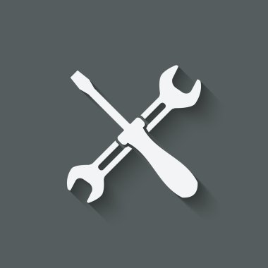 screw driver and wrench symbol