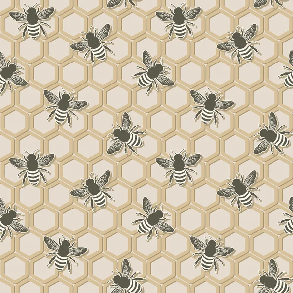 Patrón sin costura de abeja — Archivo Imágenes Vectoriales
