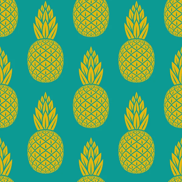 Pineapple tropical fruit seamless pattern — Stock Vector