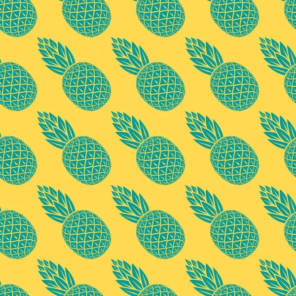 Pineapple tropical fruit seamless pattern — 스톡 벡터