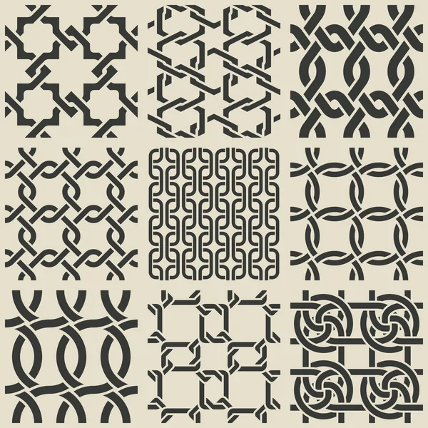 Set of monochrome geometric seamless patterns Royalty Free Stock Vectors