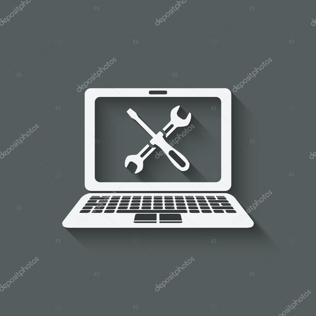 Computer repairs symbol - vector illustration. eps 10