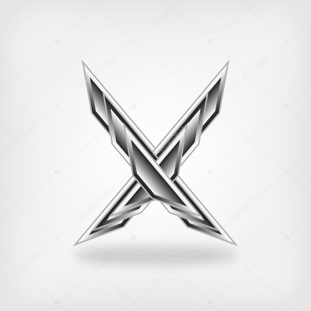 Letter X metallic symbol - vector illustration. eps 10