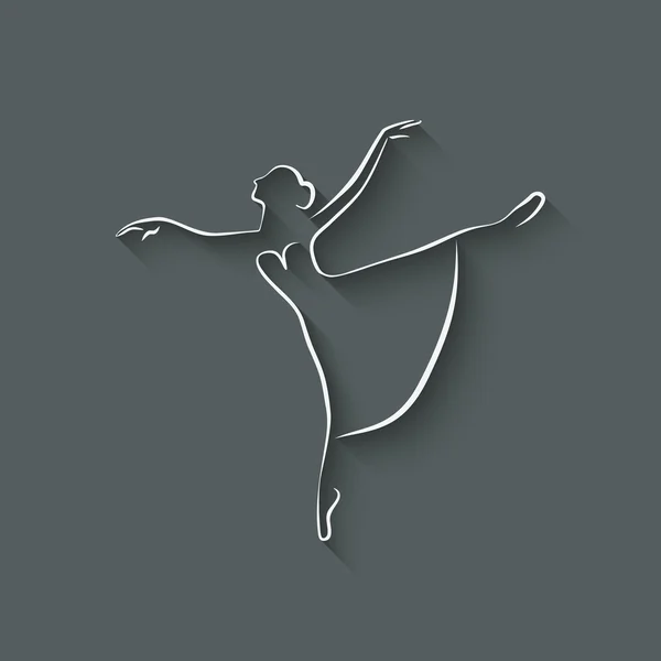 Ballerina dancing studio symbol — Stock Vector