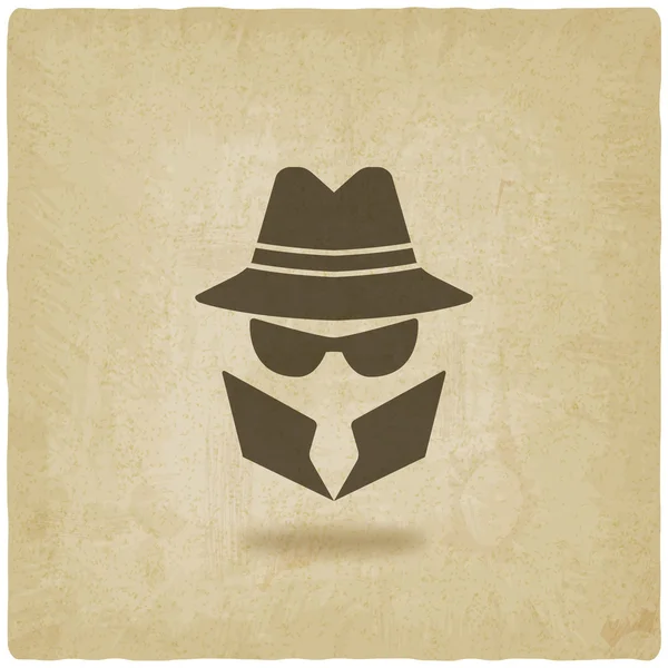Spy icon old background — Stock Vector