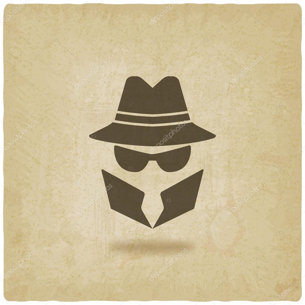 Spy icon old background - vector illustration. eps 10