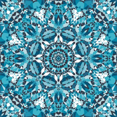 mavi kristal kaleydoskop desen