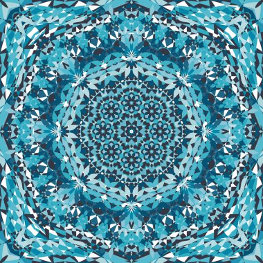 Mavi süs kaleydoskop desen