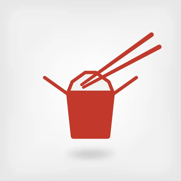 Logo de caja de comida china — Vector de stock