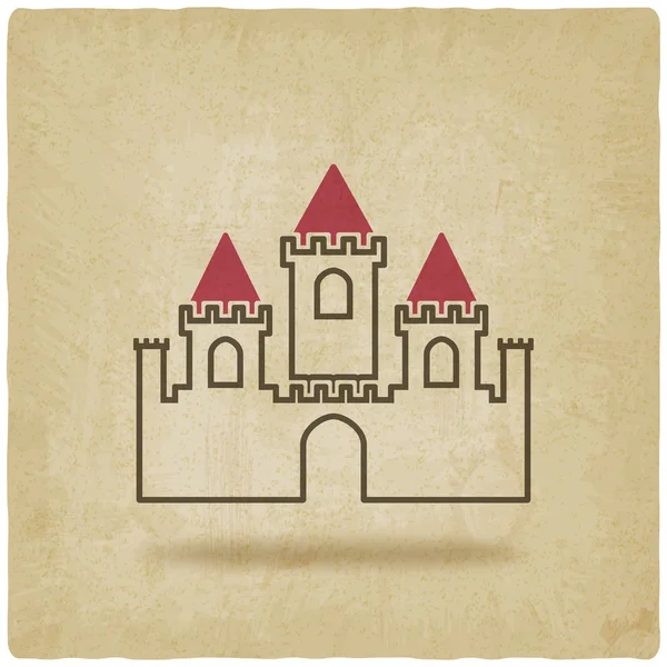 Castle with towers symbol old background — Stock Vector