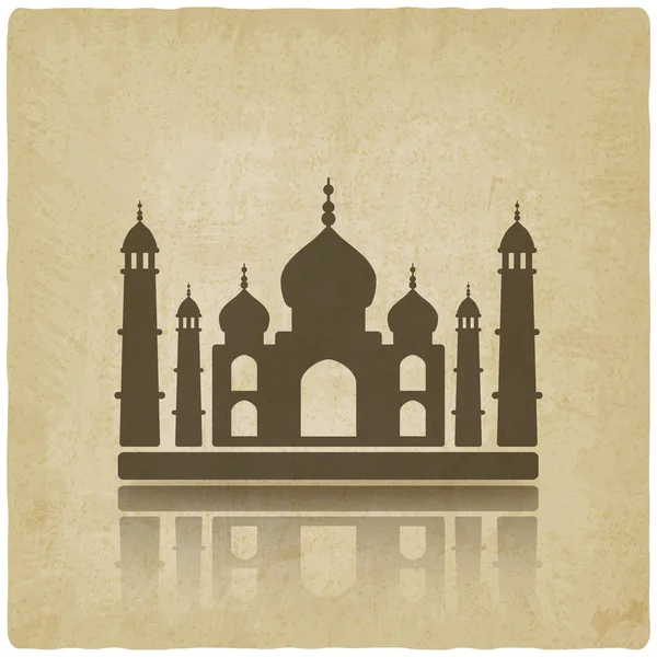 Taj Mahal on old background — Stock Vector