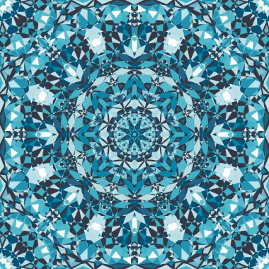 Mavi dekoratif kaleydoskop desen