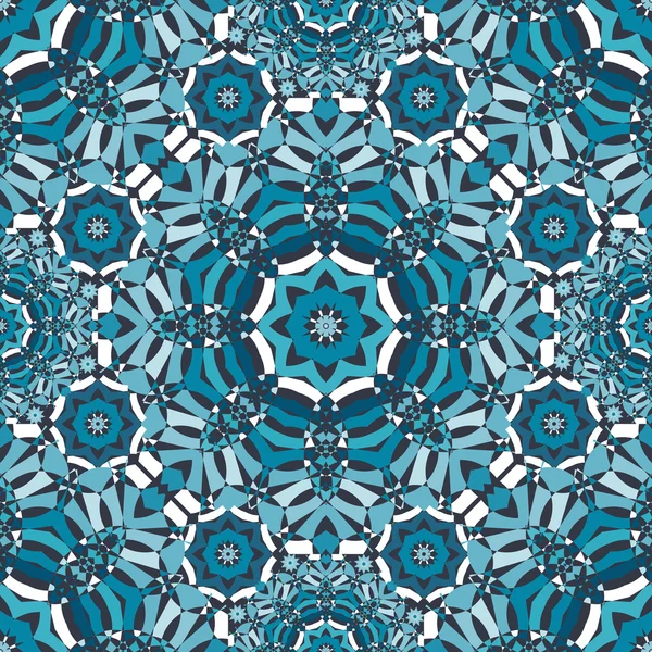 Motif kaléidoscope floral bleu — Image vectorielle