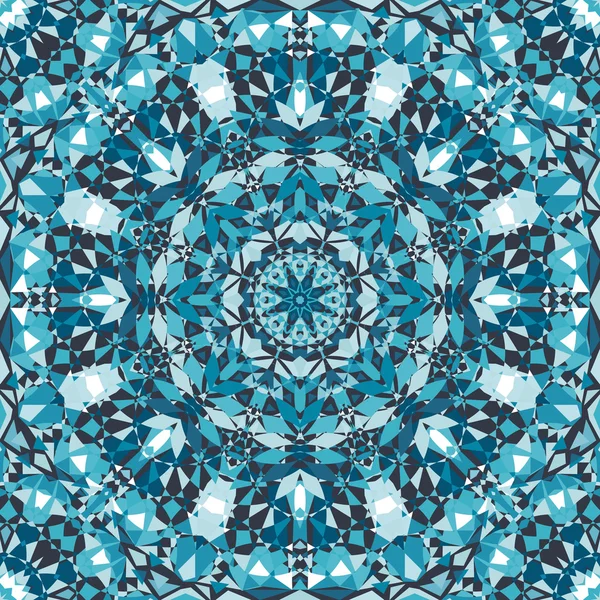 Motif kaléidoscope décoratif bleu — Image vectorielle
