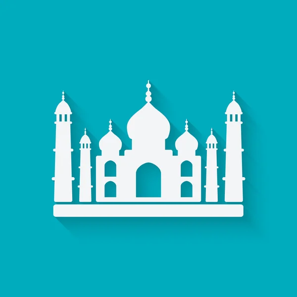 Taj Mahal on blue background — Stock Vector