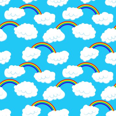 Bulutlar ve gökkuşağı ile kusursuz desen