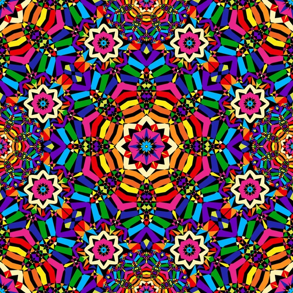 Bright circular seamless kaleidoscope pattern — Stock Vector