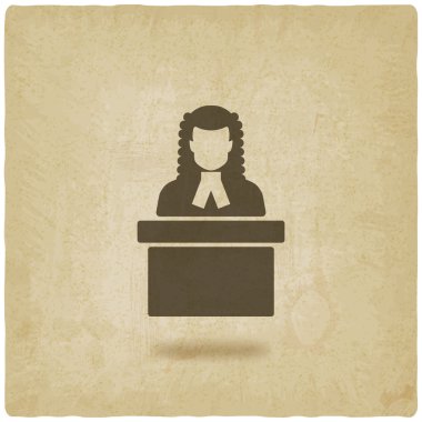 judge in wig old background clipart