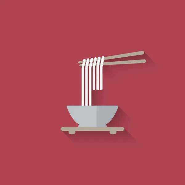 Китайської локшини з паличками для їжі — стоковий вектор