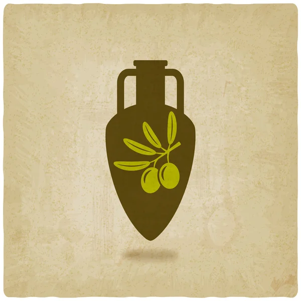 双耳瓶橄榄油 — 图库矢量图片