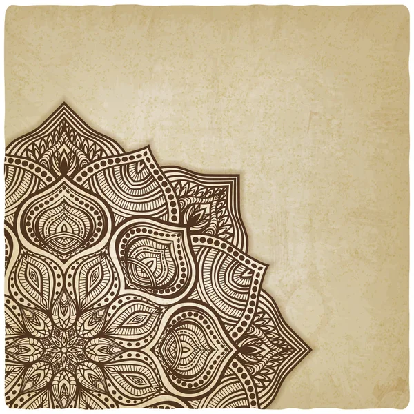 Ornement rond brun floral — Image vectorielle