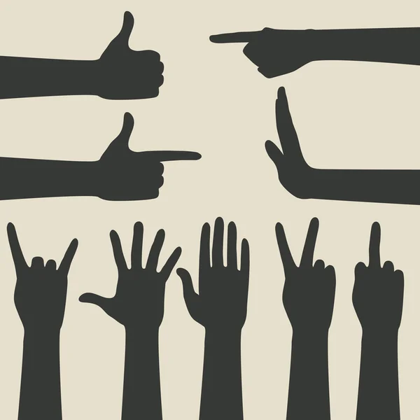 Hand gebaren icons set — Stockvector