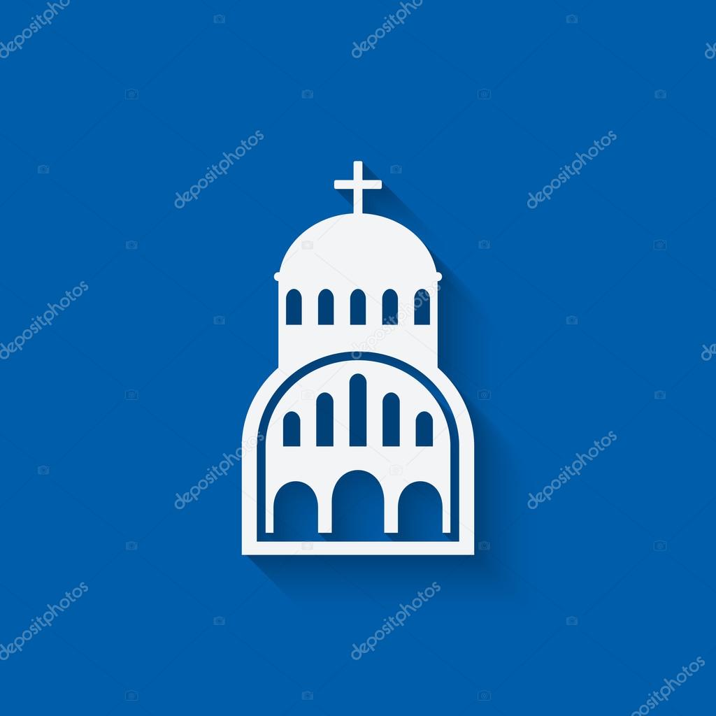 Greek Church symbol on blue background. vector illustration - eps 10