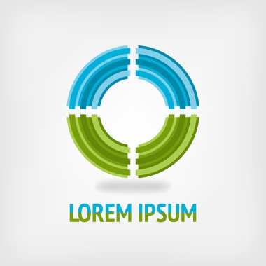 mavi ve yeşil renklerde daire logo tasarım şablonu