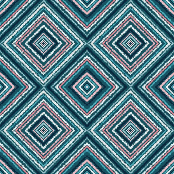 Ethnie losange bleu tribal motif sans couture — Image vectorielle