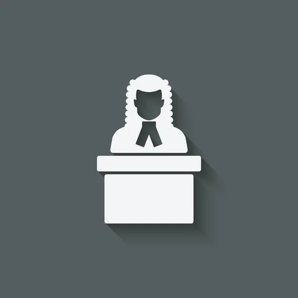 Judge in wig symbol — Stock Vector