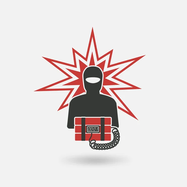 Terrorista bomba — Stock Vector