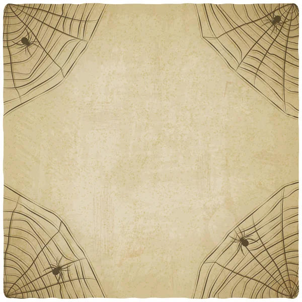 Halloween vintage background with spider web — Stock Vector