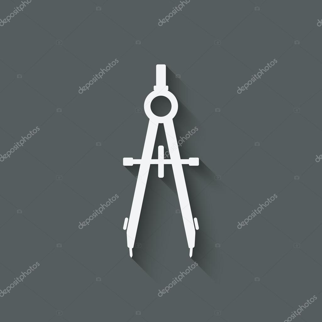 Drawing compass icon. vector illustration - eps 10