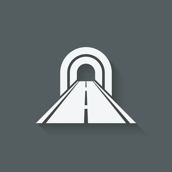 Road through tunnel symbol — Stock Vector