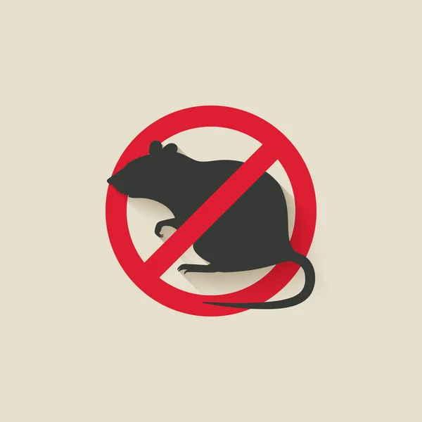 Rat warning sign — Stock Vector