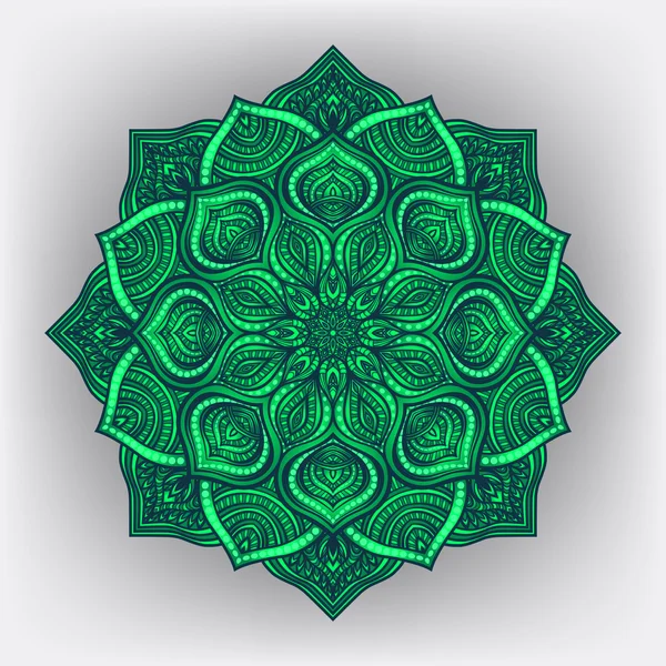 Πράσινη floral στρογγυλή στολίδι — Διανυσματικό Αρχείο
