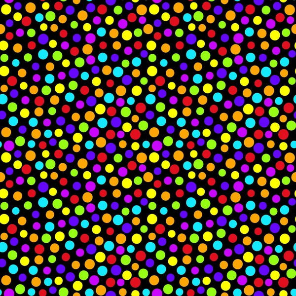 Regenboog kleuren polka dot naadloze patroon — Stockvector